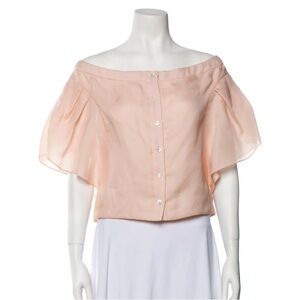 Silk Off-The-Shoulder Crop Top